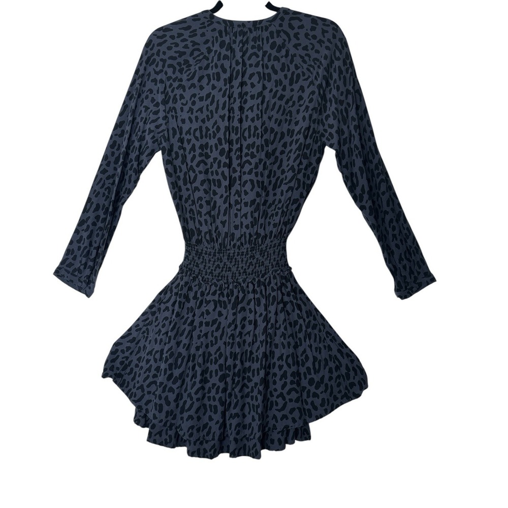 Rails Dtess Women's Small Gray Black Animal Print Jasmine Smocked Mini Safari - Picture 13 of 13